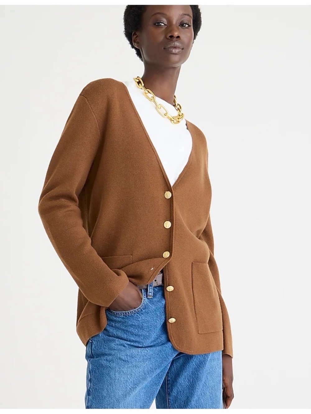 J. Crew NWOT Small Gisele Sweater V-Neck Button Front Cardigan Blazer